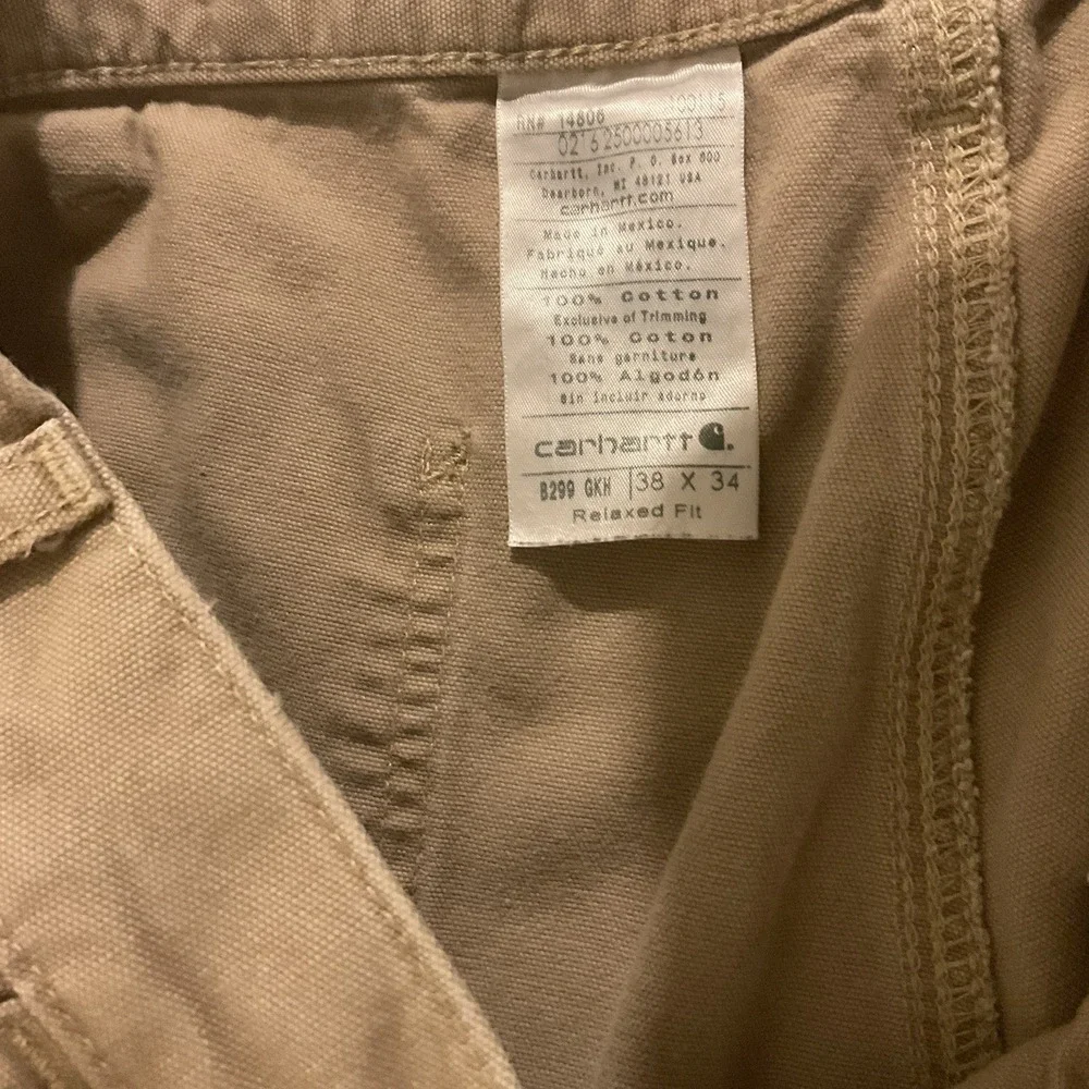 Carhartt Men's Dark Tan Khaki Carpenter Pants, Size 38 X 32 Relaxed Fit - Picture 4 of 11